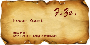 Fodor Zseni névjegykártya